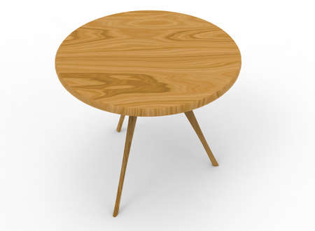 3d illustration of wooden table. white background isolated. icon for game web.の写真素材