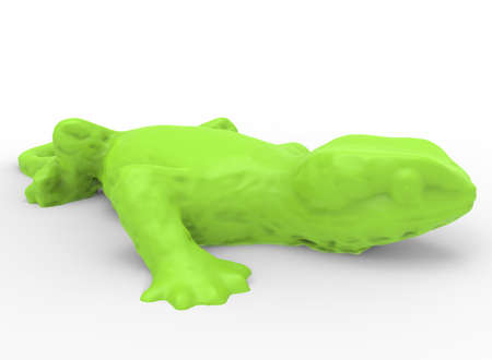 3d illustration of green lizard. white background isolated. icon for game web.の写真素材