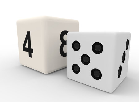 3d illustration of dice. white background isolated. icon for game web.