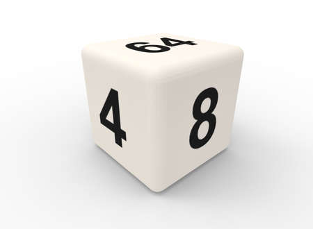 3d illustration of dice. white background isolated. icon for game web.の写真素材