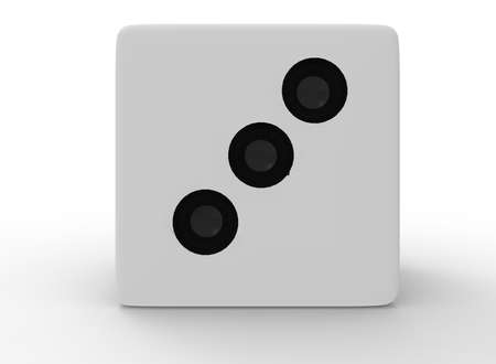 3d illustration of dice. white background isolated. icon for game web.の写真素材