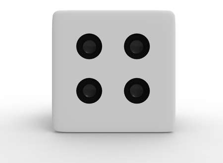 3d illustration of dice. white background isolated. icon for game web.の写真素材