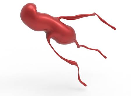 3d illustration of bacteria. white background isolated. icon for game web.の写真素材