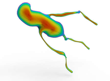 3d illustration of bacteria. white background isolated. icon for game web.の写真素材