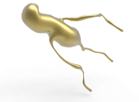 3d illustration of bacteria. white background isolated. icon for game web.の写真素材