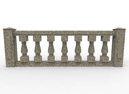 3d illustration of balustrade. white background isolated. icon for game web.の写真素材