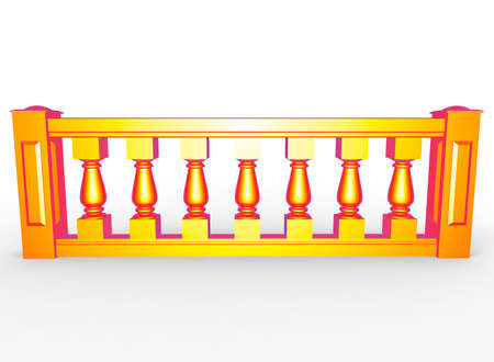 3d illustration of balustrade. white background isolated. icon for game web.の写真素材