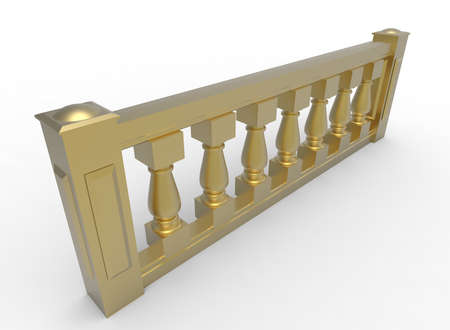 3d illustration of balustrade. white background isolated. icon for game web.の写真素材