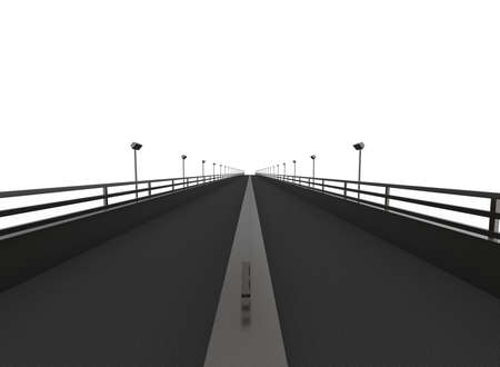3d illustration of bridge. white background isolated. icon for game web.の写真素材