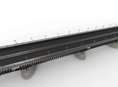 3d illustration of bridge. white background isolated. icon for game web.の写真素材