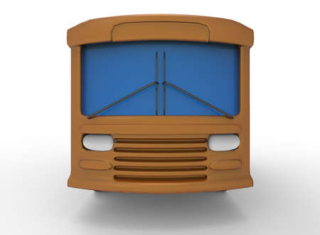 3d illustration of cartoon bus. white background isolated. icon for game web.の写真素材
