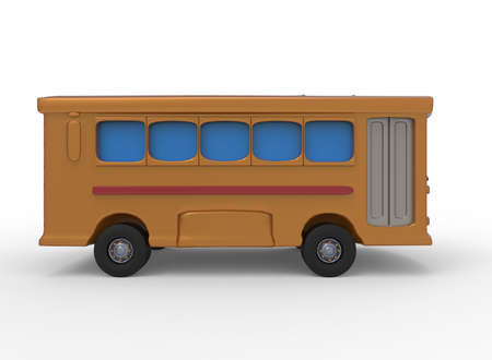 3d illustration of cartoon bus. white background isolated. icon for game web.の写真素材
