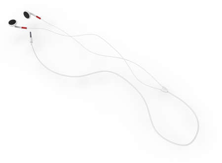 3d illustration of earphones. white background isolated. icon for game web.の写真素材