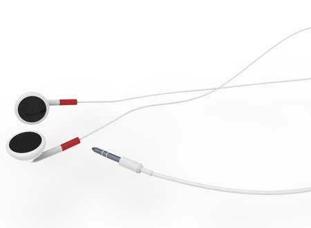 3d illustration of earphones. white background isolated. icon for game web.の写真素材