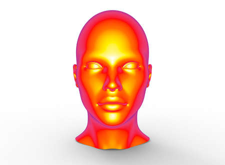 3d illustration of human head. white background isolated. icon for game web.の写真素材