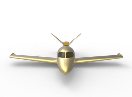 3d illustration of cartoon plane. white background isolated. icon for game web.の写真素材