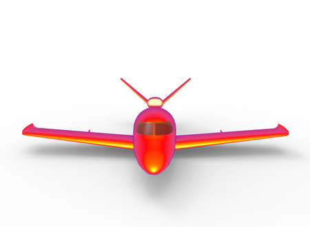 3d illustration of cartoon plane. white background isolated. icon for game web.の写真素材