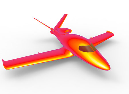 3d illustration of cartoon plane. white background isolated. icon for game web.