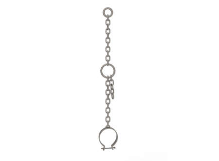 3d illustration of prison chain slave. white background isolated. icon for game web.の写真素材