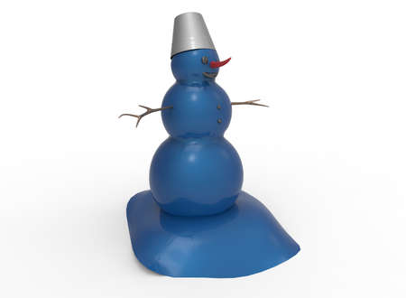 3d illustration of snowman. white background isolated. icon for game web.の写真素材