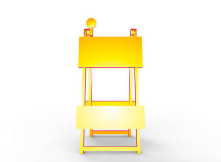 3d illustration of road barricade. white background isolated. icon for game web.の写真素材