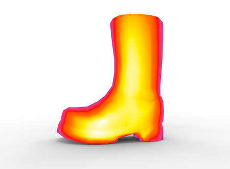 3d illustration of boots. white background isolated. icon for game web.の写真素材