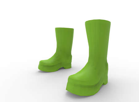 3d illustration of boots. white background isolated. icon for game web.の写真素材