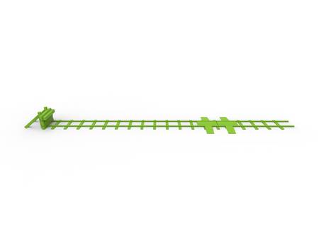 3d illustration of railway bumper. white background isolated. icon for game web.の写真素材