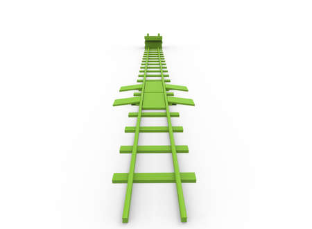 3d illustration of railway bumper. white background isolated. icon for game web.の写真素材