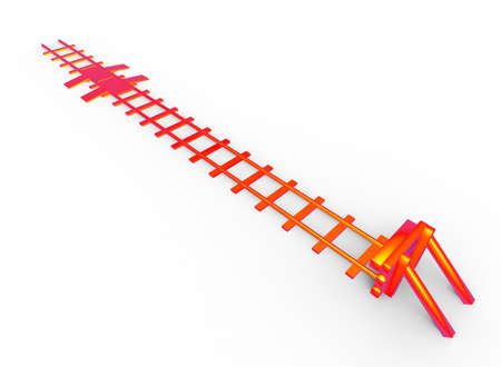 3d illustration of golden railway bumper. white background isolated. icon for game web.の写真素材