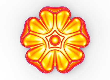 3d illustration of carved decor. white background isolated. icon for game web.の写真素材