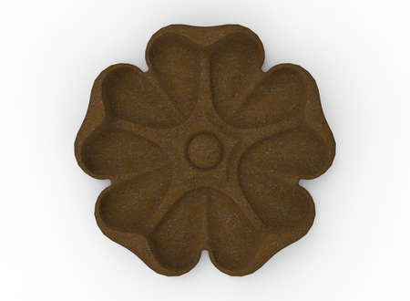 3d illustration of carved decor. white background isolated. icon for game web.の写真素材