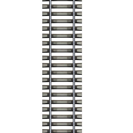 3d illustration of railroad track. white background isolated. icon for game web.の写真素材