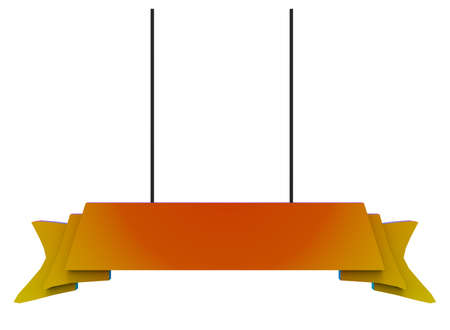 3d illustration of hanging sign. white background isolated. icon for game web.の写真素材