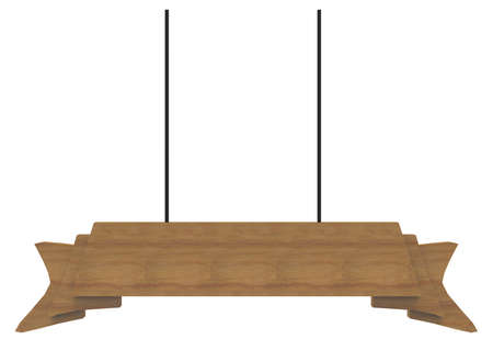 3d illustration of hanging sign. white background isolated. icon for game web.の写真素材