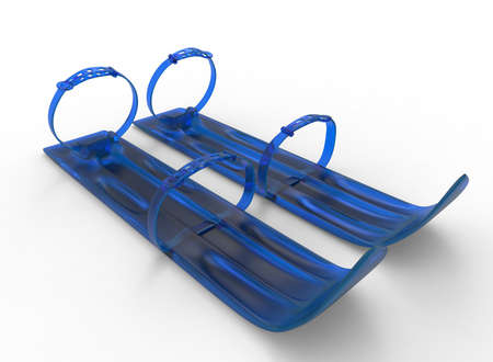3d illustration of kids skis. white background isolated. icon for game web.の写真素材