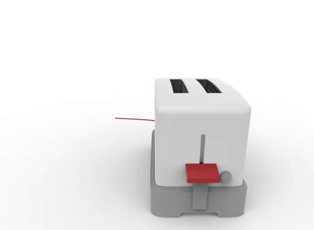 3d illustration of toaster. white background isolated. icon for game web.の写真素材