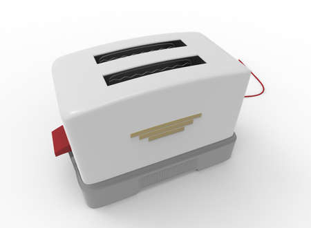 3d illustration of toaster. white background isolated. icon for game web.の写真素材