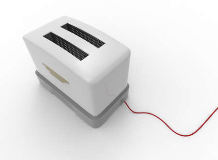 3d illustration of toaster. white background isolated. icon for game web.の写真素材