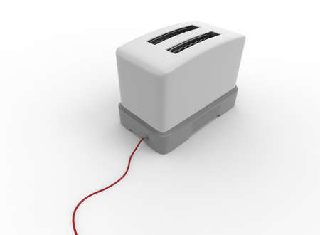 3d illustration of toaster. white background isolated. icon for game web.の写真素材