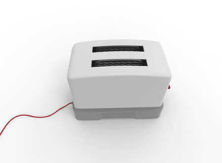 3d illustration of toaster. white background isolated. icon for game web.の写真素材
