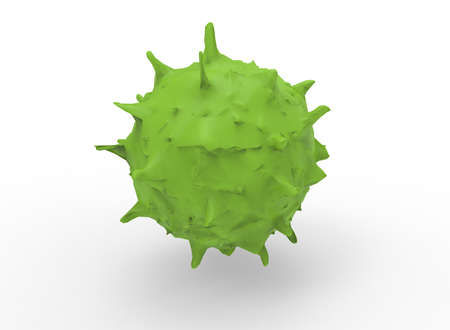 3d illustration of virus molecule. white background isolated. icon for game web.の写真素材