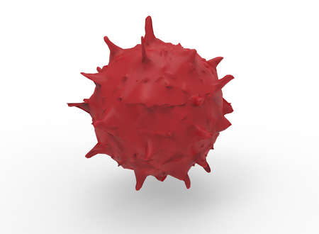 3d illustration of virus molecule. white background isolated. icon for game web.の写真素材
