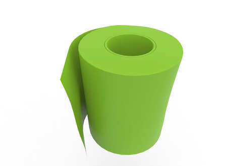 3d illustration of WC toilet paper. white background isolated. icon for game web.の写真素材