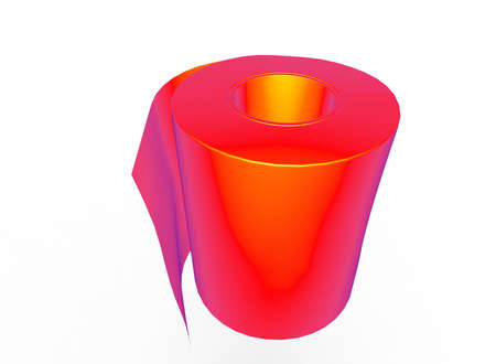 3d illustration of WC toilet paper. white background isolated. icon for game web.の写真素材