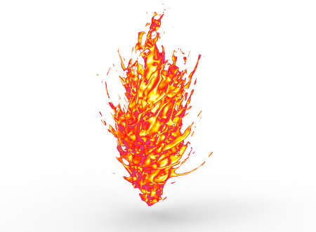 3d illustration of splash of liquid. white background isolated. icon for game web.の写真素材