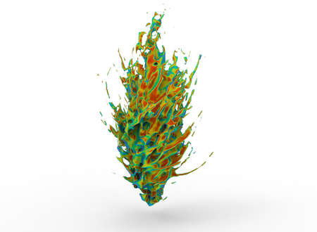 3d illustration of splash of liquid. white background isolated. icon for game web.の写真素材