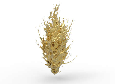 3d illustration of splash of liquid. white background isolated. icon for game web.の写真素材