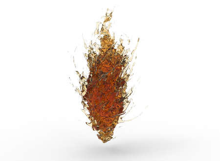 3d illustration of splash of liquid. white background isolated. icon for game web.の写真素材