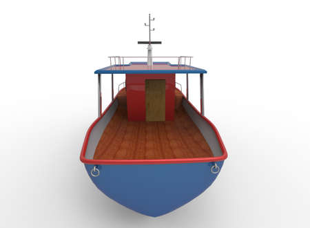 3d illustration of cartoon boat. white background isolated. icon for game web.の写真素材